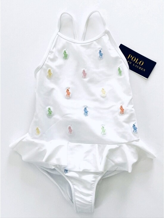 Ralph Lauren Other - Polo Ralph Lauren NWT White One-Piece Girls Swimsuit with Multicolor Pony Logo.